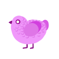 (unnamed), a lavender and orchid chicken with a half-lace pattern