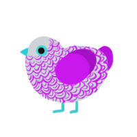 Man, a mist and amethyst chicken with a double-lace pattern