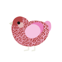 (unnamed), a red and pink chicken with a double-lace pattern