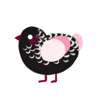 (unnamed), a sable and rose chicken with a half-lace pattern