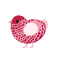 (unnamed), a crimson and rose chicken with a lace pattern