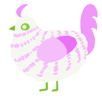 (unnamed), a white and lavender chicken with a bar pattern