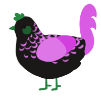 (unnamed), a sable and orchid chicken with a half-lace pattern