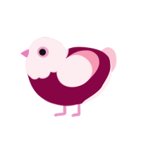 February, a maroon and rose chicken with a head pattern