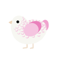 Really Like Pink, a white and pink chicken with a half-lace pattern