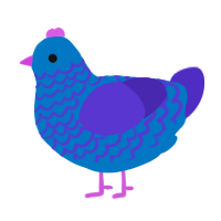 Epipelagic, a sapphire and indigo chicken with a lace pattern