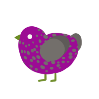 (unnamed), a plum and grey chicken with a speckle pattern