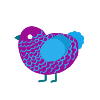 Why Are You Plum, a plum and sky chicken with a lace pattern