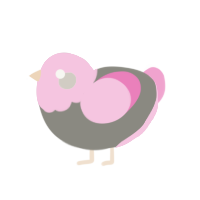 Ash, a ash and pink chicken with a head pattern