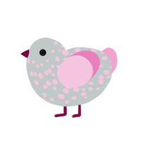 Usakumya 2, a silver and pink chicken with a speckle pattern