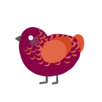 Fireball, a maroon and vermilion chicken with a half-lace pattern