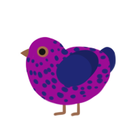 (unnamed), a plum and navy chicken with a speckle pattern