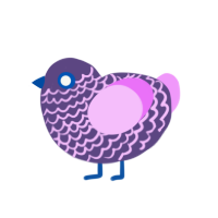 гимон GuyMan, a overcast and lavender chicken with a lace pattern