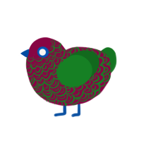 (unnamed), a maroon and leaf chicken with a double-lace pattern