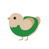 (unnamed), a viridian and beige chicken with a head pattern