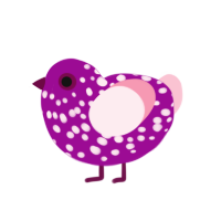 Flinx, a plum and rose chicken with a speckle pattern