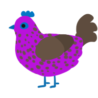 John Hancock, a amethyst and bark chicken with a speckle pattern