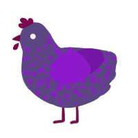 七, a overcast and violet chicken with a speckle pattern