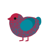 (unnamed), a crimson and sea chicken with a double-lace pattern