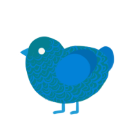 Bluebert, a sea and sapphire chicken with a double-lace pattern