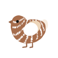 Sweet Cocoa, a brown and cream chicken with a bar pattern