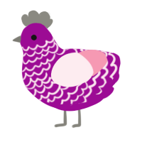 Blueberry, a plum and rose chicken with a lace pattern