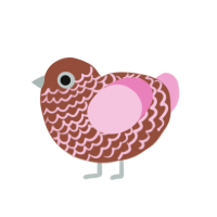 choco frambuesa, a russet and pink chicken with a lace pattern