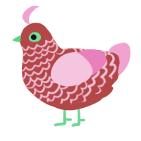 strawberry splash, a red and pink chicken with a lace pattern