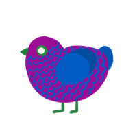 (unnamed), a plum and ultramarine chicken with a lace pattern