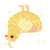 A honey and pink chicken with a speckle pattern