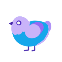 somft, a sky and lilac chicken with a head pattern