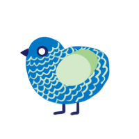 blue basket, a sapphire and gluppy chicken with a lace pattern