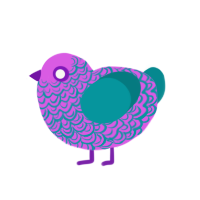 DOUBLE LACE, a orchid and teal chicken with a double-lace pattern