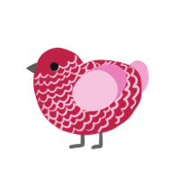 (unnamed), a crimson and pink chicken with a lace pattern