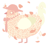 A rose and white chicken with a double-lace pattern