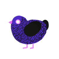 (unnamed), a indigo and black chicken with a double-lace pattern