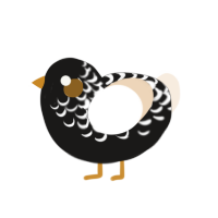 (unnamed), a sable and cream chicken with a half-lace pattern