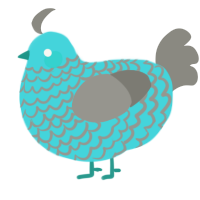 Cirrus, a aqua and ash chicken with a lace pattern