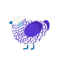 (unnamed), a white and indigo chicken with a lace pattern