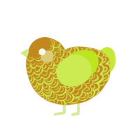 (unnamed), a ochre and lime chicken with a double-lace pattern