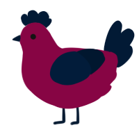 Hearts, a maroon and tumblr chicken