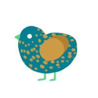 Mild Disease, a sea and gold chicken with a speckle pattern