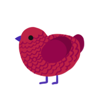 cranberry, a crimson and maroon chicken with a lace pattern