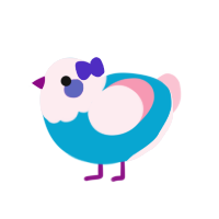 Blueberry Scone, a cerulean and rose chicken with a head pattern