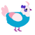 Blueberry Scone, a cerulean and rose chicken with a head pattern