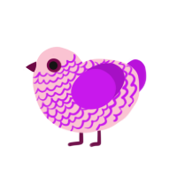 Bubblegum, a rose and amethyst chicken with a lace pattern