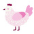 Aphrodite, a white and pink chicken with a double-lace pattern