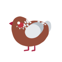 gingerbread, a russet and mist chicken with a neck-speckle pattern