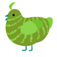 Chargroose, a chartreuse and grass chicken with a bar pattern