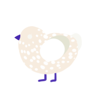 Blueberry Yogurt, a cream and white chicken with a speckle pattern